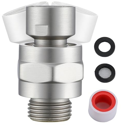 Shower Head Swivel Ball Adapter - Solid Brass Adjustable Ball Joint, Universal Shower Arm Connector for Fixed, Handheld & Rain Shower Heads(Brushed Nickel)