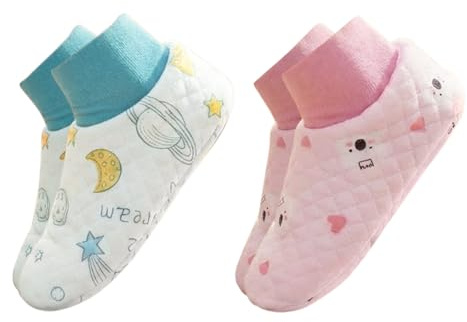 CutiePlusU Chaussettes Douillettes Courtes Motifs Adorables 2 paires de chaussettes respirantes, légères et chaudes pour l'intérieur