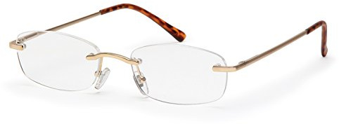 FILTRAL Randlose Lesebrille/Rahmenlose Unisex Lesehilfe mit Federbügeln für Damen & Herren in gold matt / +2,00 dpt. F4537816