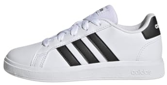 adidas Unisex - Bambini e ragazzi Grand Court Lifestyle Tennis Lace-Up Shoes, Cloud White / Core Black / Core Black, 33 EU