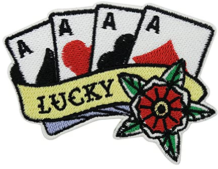 Lucky Ass kort patch för strykning | Biker Tattoo Patches, retro strykbild, klädhängare för klädsel, motorcykelmärke Finally Home