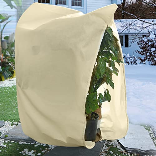 DazSpirit 200 x 240 cm Winterschutz Kübelpflanzensack, Winterschutz für Pflanzen mit Kordelzug und Reißverschluss, Wiederverwendbar Frostschutzvlies aus Frost, Frost, Insekten