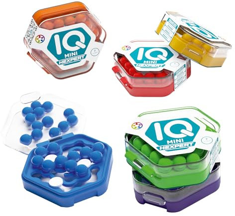 SmartGames IQ Mini Hexpert Puzzle Game | Logic & Brainteaser for Ages 7+ Sortiert