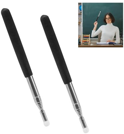 2 Stück Zeigestab Ausziehbar, 100cm Teleskop Zeigestab, Zeigestock Ausziehbar, Ausziehbar Teleskopstab, für Lehrer Presenter Whiteboard Tafel Zeiger für Präsentationen, Formate, Seminare (Schwarz)