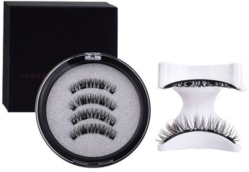 Faux Cils Magnétique Aimanté sans Colle,Cils Magnetique Naturel 3d Waterproof Effet,Fake Lashes Magnetic Reutilisable,Aucune Colle Requise,Faciles à Utiliser,avec Applicateur