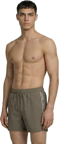 Calvin Klein Uomo Pantaloncino da Bagno Medium Drawstring Core con Cordoncino, Verde (Deep Lichen Green), XL