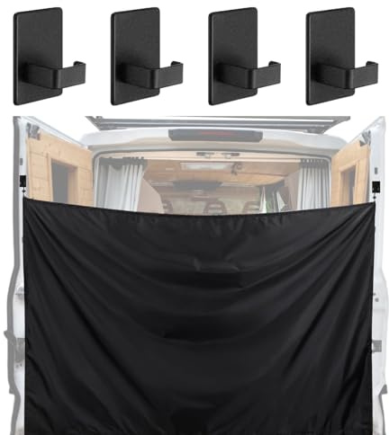 Yulokdwi Rideau De Douche pour Van - Grande Bâche Opaque pour Porte Arrière en Camping | Store Amovible Réglable Accessoires Auto pour SUV Camion Van Fourgon Voyage Famille Vacances