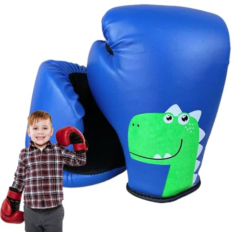 Beginner Junior Heavy Punching Bag Gloves, Made with Breathable Mesh and Sweat Wicking Lining, with Dinosaur Pattern, Suitable for Boys and Girls 3-8 Years Old Martial Arts Training Gloves