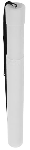 AUTSUPPL Tubo Telescópico Extensible Blanco para Guardar Obras de Pintura y Planos con Correa Ajustable Portátil Plástico Duradero para Almacenamiento y Transporte de Pósteres y