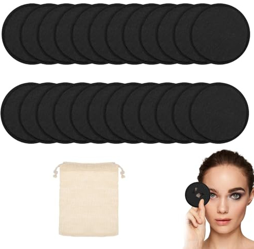 Discos Desmaquillantes Reutilizables Ecologicos, 24 unidades + 1 bolsas de lavado, Almohadillas desmaquillantes Lavable de fibra de bambú, para Todo Tipo de Piel