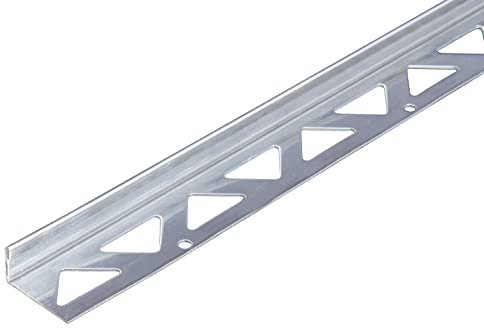 Alberts 476816 Profilé d'arrêt pour carrelage | Acier Inoxydable | 1000 x 23,5 x 12,5 mm, Gris