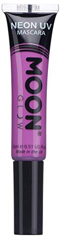 Moon Glow Mascara UV neon | Colore neon brillante, si illumina sotto l'illuminazione UV | Trucco al neon, Viola intenso, 15 ml (confezione da 1)