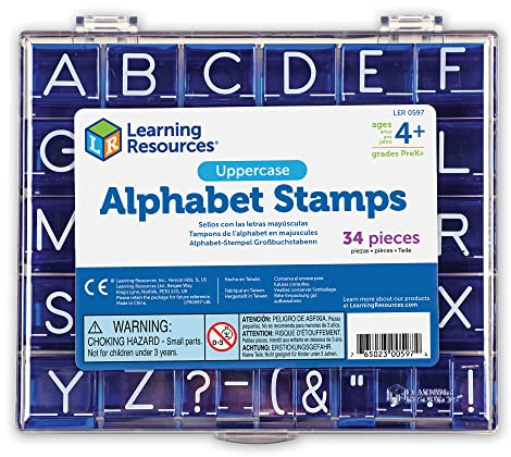 Learning Resources Uppercase Alphabet Stamps, Letters Stamps for Kids, Set of 26 Letters and Punctuation Ages 4+