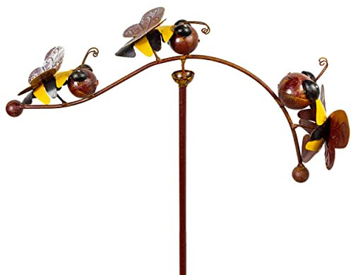 Windspiel für den Garten - Motiv: Biene - Länge 100cm - Hochwertiger Gartenstecker