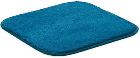 Gözze - Premium Rutschfester Badteppich, RIO, 100% Microfaser, 50 x 45 cm - Petrol