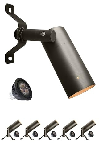 MALORY Low Voltage Landscape Spot Down Light, Brass Landscape Lighting Christmas Tree Down Light Led Downlights Outdoor Wall Mounted Light for Yard, Garden, Lawn,Patio with MR16 Bulb (MLR-D01-2)