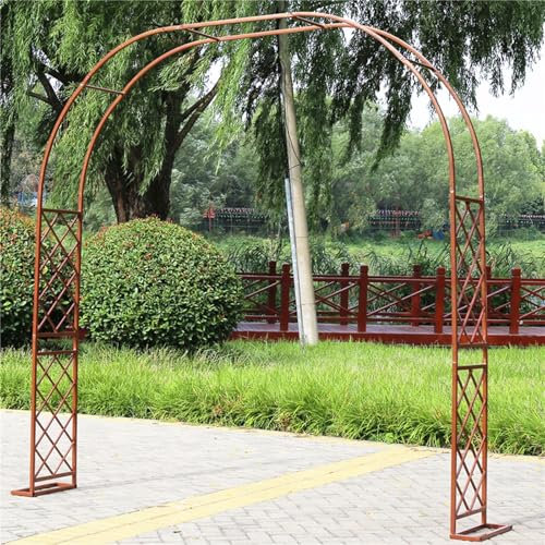 Arco Jardin 220 280 310 140 180 370 Exterior Enrejado Pérgolas de Metal, Soporte para Plantas Trepadoras Enredaderas - Decoración Arcos Resistentes a Lluvia y Sol para Bodas(Brown,370x240cm)