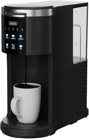 Gevi Single Serve Coffee Maker for K Cup and Ground Coffee, Pod Coffee Maker with 40oz Water Reservoir, 6 to 14 oz. Brew Sizes, Black