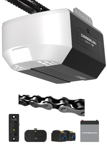 Chamberlain - Abrepuertas de garaje inteligente HP Chain Drive 1/2 con batería de respaldo, iluminación 1 lámpara y conectividad myQ
