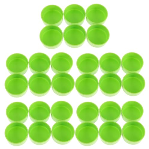 Abaodam 30pcs Reptile Feeding Bowls Green Small Pet Water Dish Lizard Gecko Tarantula Snake Habitat Food Water Bowls for Enclosure