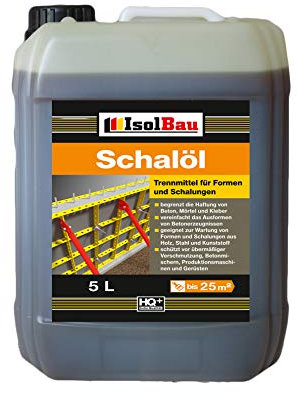 Isolbau Schalöl Professional – 5 litres d'agent de démoulage pour moules et coffrages – Agent de démoulage du béton, limite l'adhérence du béton, du mortier et de la colle