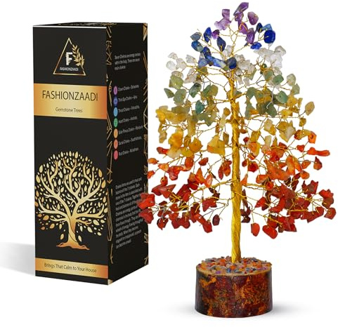Seven Chakra Tree of Life, Crystals and Gemstones Tree, Feng Shui Bonsai Tree for Positive Energy, 7 Chaka Tree, Artificial Decorative Tree, Spritiual Gifts for Women, Reiki Healing Gifts Money Tree