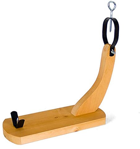 Soporte jamonero de madera modelo Góndola 39 x 40 x 16 cm. Soporte para pata y paleta de jamón serrano e ibérico con agarres metálicos
