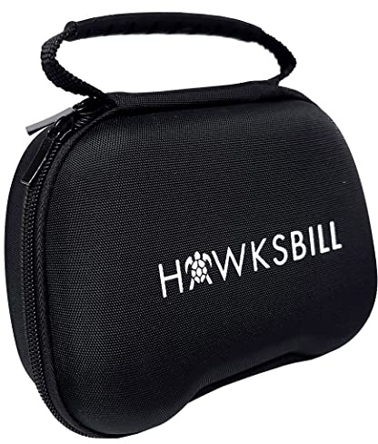 Hawksbill Travel Controller Case Compatible with Switch Pro Controller, PS5 Controller & Xbox Controller - Portable and Compact Hard Shell Carrying Case (Black & White)