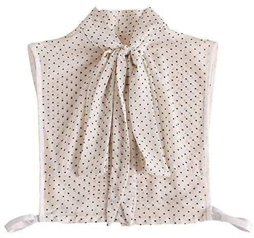 LoudSung Fake Collar Detachable Half Shirt Blouse False Collar Elegant Polka Dots Bow Knot for Women Girls