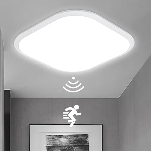 YRHome 24 W taklampa med rörelsedetektor radarsensor taklampa sensorlampa Halllampa modern LED-panel ultratunn kök balkonghall (24 W kallvit LED)