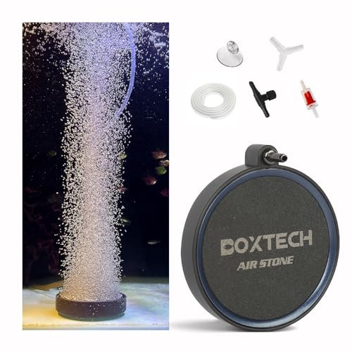 boxtech Aquarium Ausströmer Set Sandplatte Aquarium Diffusor für gelösten Sauerstoff Belüfter Stein (S- 130mm)