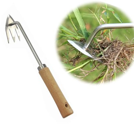 Vokowin Weed Puller With M-Shape Dandelion Puller Tool Crack Weeder Weed Remover Tool for Yard Hoe Gardening Tools Stainless Steel One-Piece Molding for Pulling,Digging,Transplanting (K323-1)