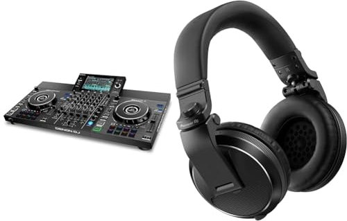 Denon DJ SC LIVE 4 - Console DJ, mixer DJ a 4 canali, streaming da Amazon Music, Wi-Fi, casse & Pioneer DJ – Cuffie Over-Ear Professionali Modello HDJ-X5 | Eccellente Qualità Sonora