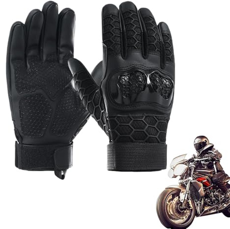Ruwshuuk Guantes de Moto,Guantes de Moto para Hombre - Guantes Duros para Nudillos con Pantalla táctil | Guantes de Moto con Dedos completos para Montar en ATV, Carreras de Carretera, Ciclismo,
