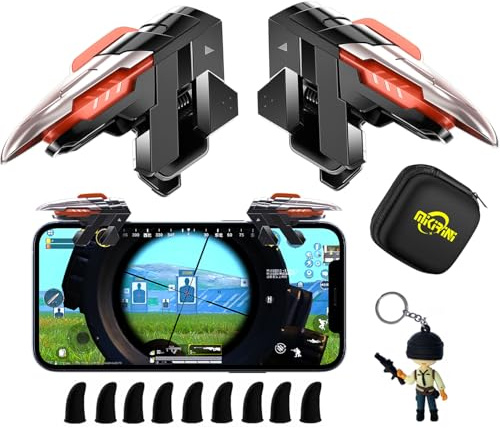 Mikirini 13 in 1 PUBG Mobile Controller Combo Kits, Mobile Phone L2R2 4 Triggers for PUBG/Call of Duty/Apex, Aim & Fire Trigger for iPhone & Android Phones
