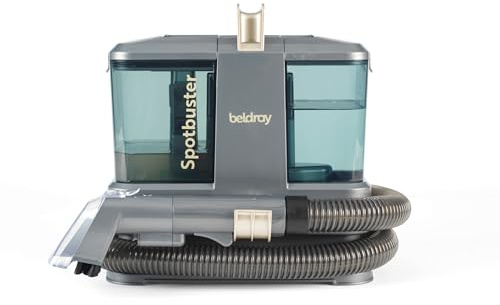 Beldray Compact Spotbuster – Spot Cleaner, Spray, Scrub & Vacuum for Carpets, Upholstery & Cars, Removes Spills, Stains & Pet Hair, Refresh Furniture & Rugs, 330W Portable Design, 1.3L Dual Water Tank