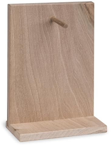 Supporto in legno di NOCE per Calendario Giornaliero da Tavolo con Fogli a Strappo | Compatibile con altri Ricambi di Calendari a Blocco Formato A6 | Dimensioni cm 12x17x5.5