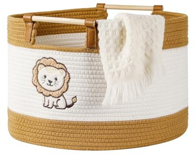 Grand panier à couvertures pour salon 35L, panier à linge pour bébé, bac de rangement pour jouets pour bébés et tout-petits, paniers de rangement pour organiser les jouets, panier à linge en corde de