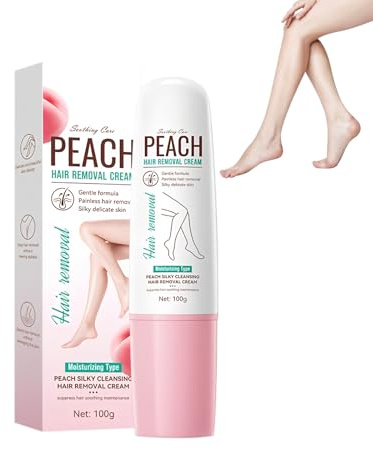 Crème Dépilatoire Parfum Pêche 100g, Gel D'épilation Pour Femmes, Cream Dépilatoire Jambes, Pour Les Peaux épilées, épilation Douce Pour La Zone Leg, Le Maillot Et Les Aisselles