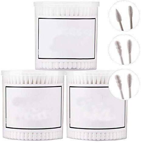 Bastoncillos de algodón de 600 recuentos Bastoncillos de oreja orgánicos libres de crueldad de doble punta B02