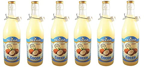 Bevida Sciroppo di Cocco Lot de 6 bouteilles en verre sirop de coco 1 l Idéal pour les boissons, la glace et la boue