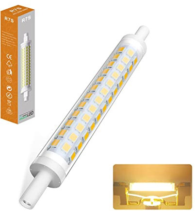 R7S LED 118mm lampe, Dimmbar birne, Warmweiß 3000K, 9W LED Äquivalente R7s 118mm 70W Halogen lampen, 900lm, IC Konstantstrom hat kein Strobe, AC100-230V (Color : Bianco Caldo, Size : 118mm 1pcs)