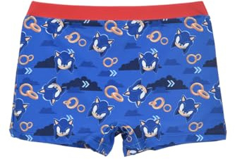 Sonic The Hedgehog Bañador para Niño, Sonic Shorts de Baño Boxer, Bañador de Natación Infantil, Tallas 3 a 8 Años (FR/ES, Edad, 3 años, Regular, Rojo)