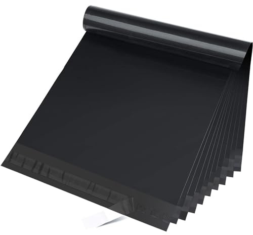 Switory Parcel Bags,Postage Bags for Clothes Self Seal Mailing Bags Assorted Mailers Posting Shipping Post Parcels 25.4x33cm Package Bags,25Pcs - Black (10X13Inch)