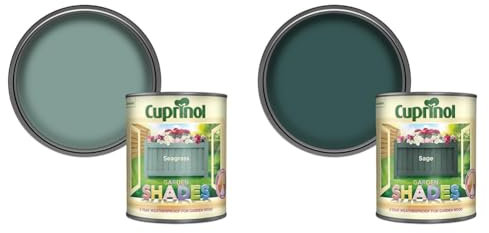 Cuprinol Garden Shades Exterior Woodcare, Seagrass & Garden Shades Exterior Woodcare, Sage, 1 Litre