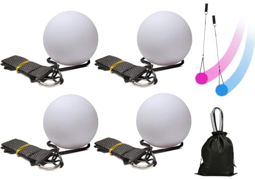 Anlising 4PCS Juego de Bolas LED POI, LED POI Balls, Bolas LED POI Mejoradas con Colores Arcoiris, Bolas de Malabares, Bola de Malabares Luminosa, para Bailar, Espectáculos de Luces, Carnaval