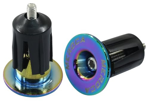 Hitefu Bike Handlebar Plugs, Rainbow Bicykle Bar End Caps for Road Bike, MTB, BMX (1 Pair)