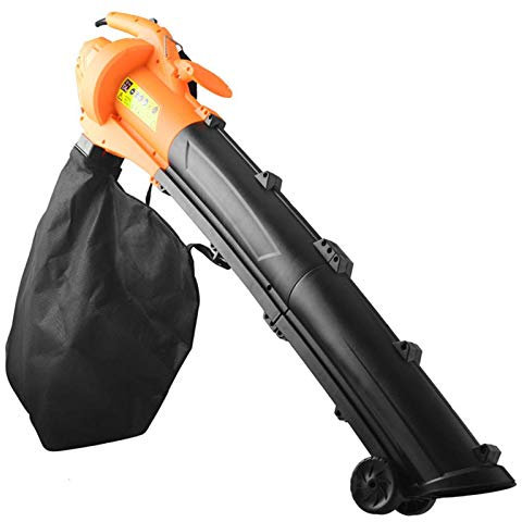 OZBME Soffiatore Aspirafoglie con Sacco di Raccolta da 35 L, Soffiatore Elettrico da Giardino/Trituratore Aspirapolvere 3 in 1 con Ruote, per Garage/Neve