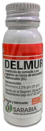 Insecticida DELMUR contra Pulgón, Orugas y otros Insectos MUY EFICAZ | Deltametrina 2,5% | Envase 10 ml para 15 litros de agua | Muy eficaz en Pulgones y Orugas de tus plantas | Nexum Market