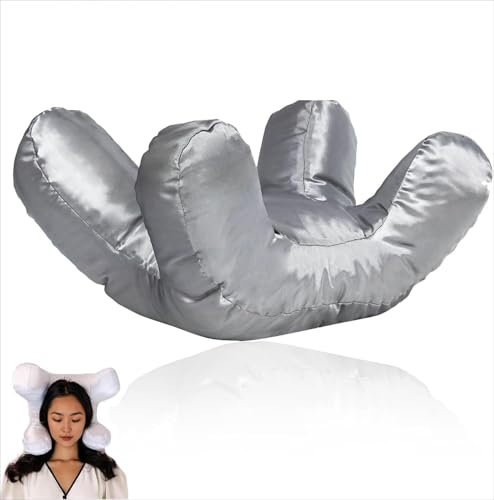 YeGang Almohada Facial Antiarrugas para el Cuello, prevención de Arrugas, Espuma viscoelástica, Almohada para Dormir Boca Abajo, cómoda Almohada de Apoyo para Dormir (Plata)